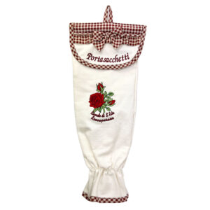 Porta sacchetti bianco e rosso