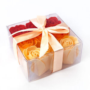 9 saponette a forma di rosa arancione