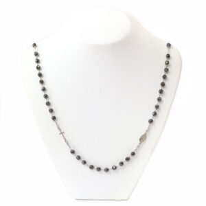 Rosario da Uomo con Granelli grandi - Piombo sfaccettato