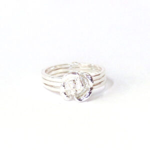 anello apribile con rosa di santa rita argento 925