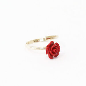 Anello in argento 925 con rosa apribile