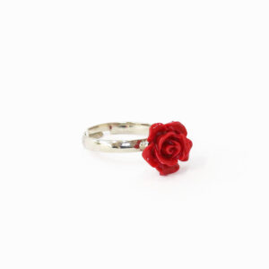 Anello in argento 925 con rosa apribile