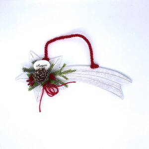 Stella di Natale con la scritta Auguri - 19,5x8 cm