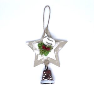 Stella di Natale con campana e scritta - Buon Natale