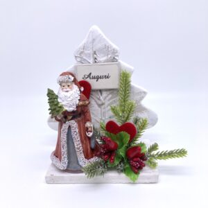 Albero di Natale con Babbo Natale con scritto - Auguri