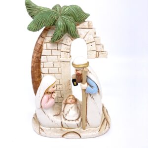 Presepe di Natale con una sola palma