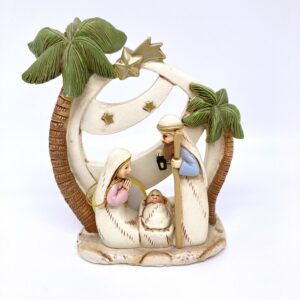 Presepe di Natale con due palme