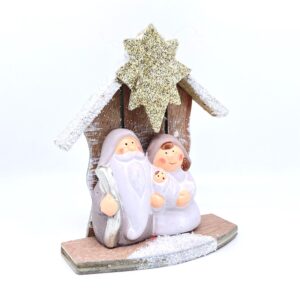 Presepe di Natale in Ceramica e Legno - Stella Centrale
