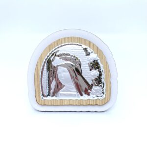 Quadretto in argento con dettaglio in legno