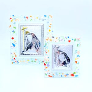 Quadretto in vetro con Santa Rita