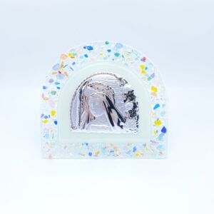 Quadretto in vetro con Santa Rita - Ventaglio